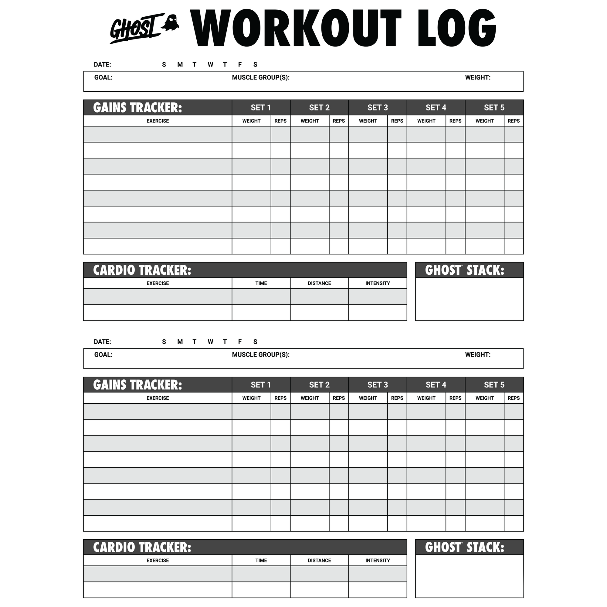 GHOST WORKOUT LOG