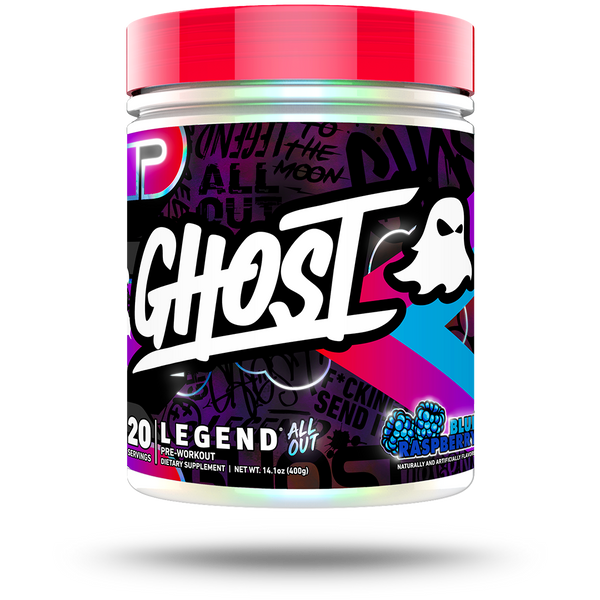 GHOST LEGEND® ALL OUT BLUE RASPBERRY HIGHSTIM PREWORKOUT SUPPLEMENT