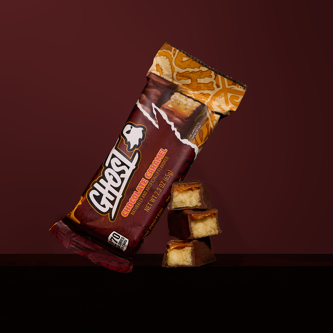 GHOST® PROTEIN BAR "CHOCOLATE CARAMEL" SECURE A BAR