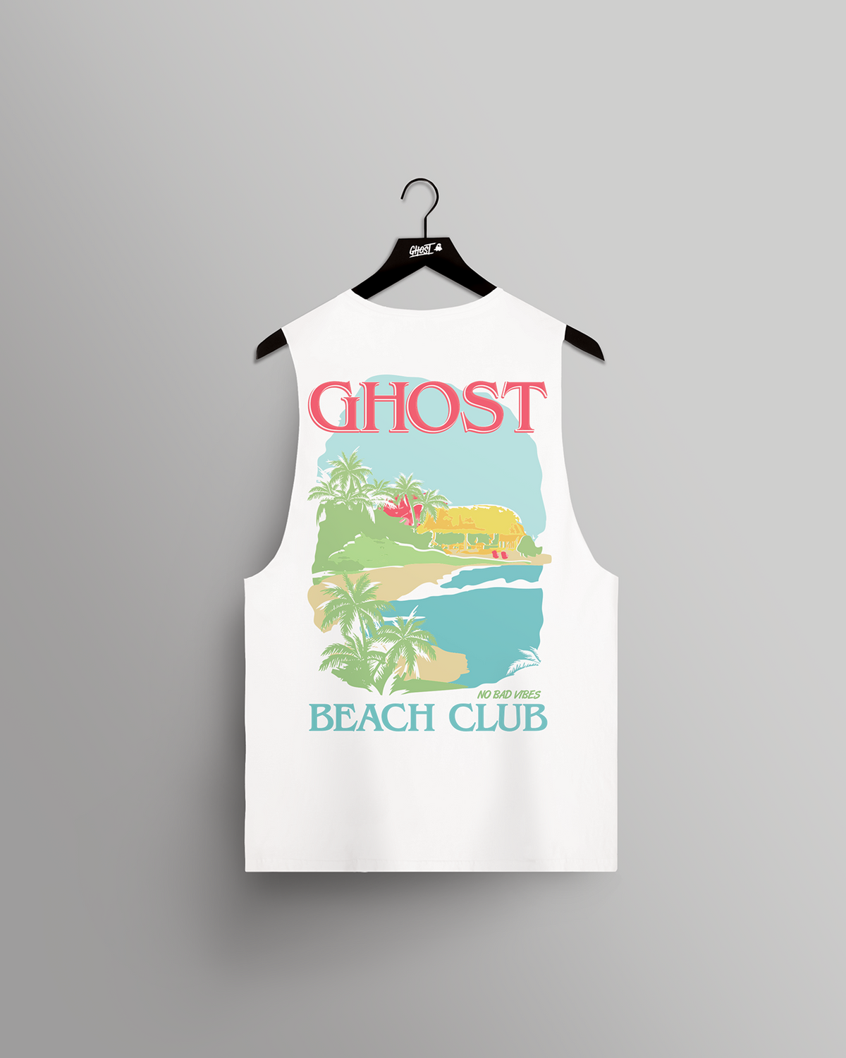 GHOST® SUMMER GRAPHIC SLEEVELESS TEE | WHITE