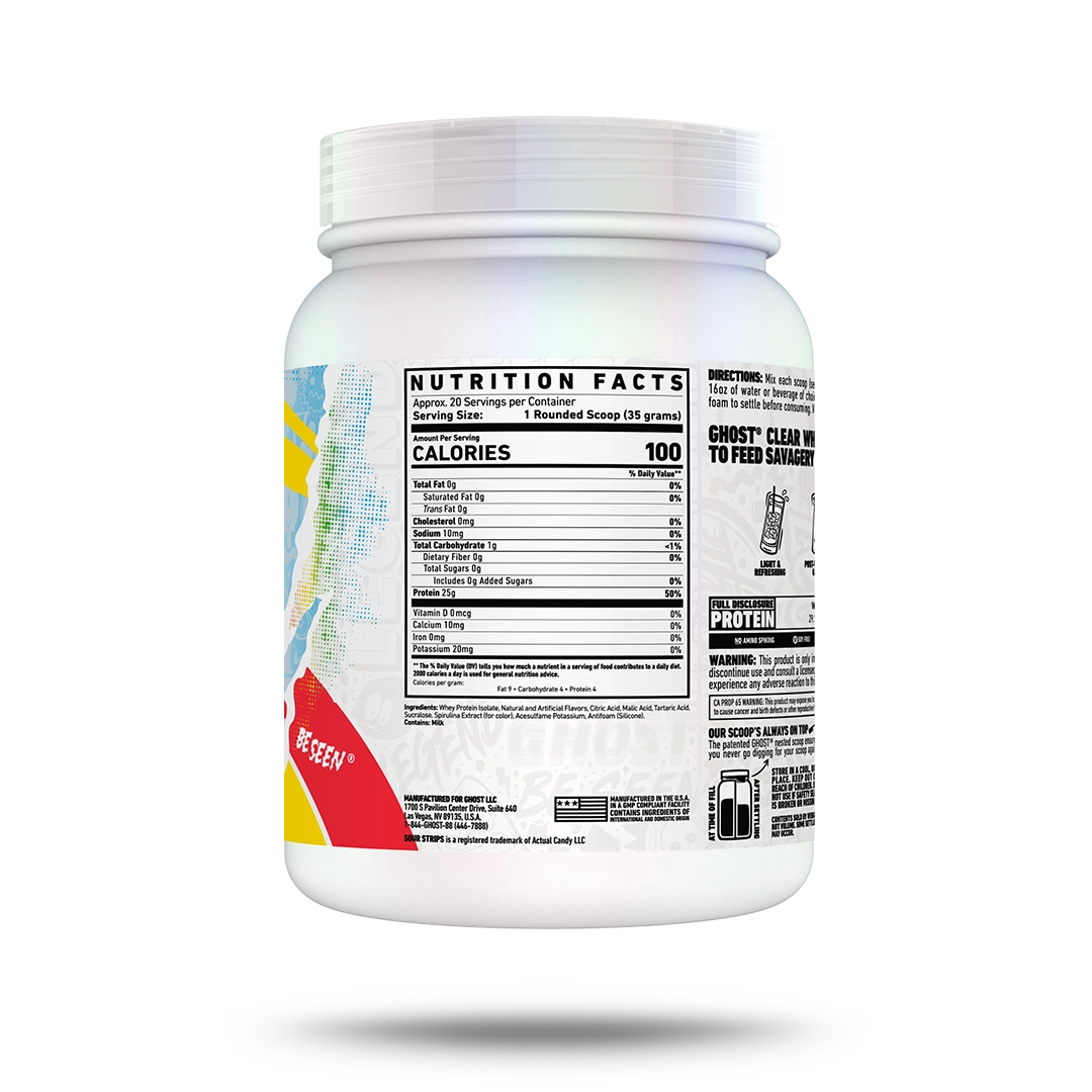 GHOST® CLEAR WHEY x SOUR STRIPS® | RAINBOW