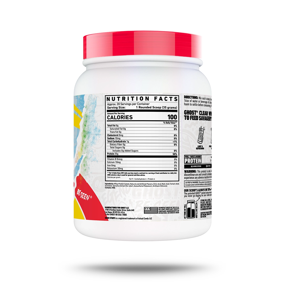 GHOST® CLEAR WHEY x SOUR STRIPS® | RAINBOW