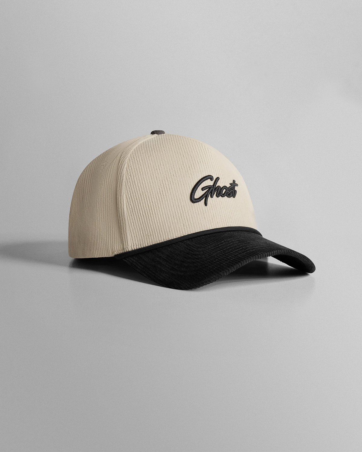 GHOST® CORDUROY BASEBALL HAT | CHARCOAL/NATURAL