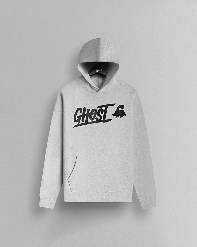 GHOST® CORE LOGO HOODIE | HEATHER WHITE