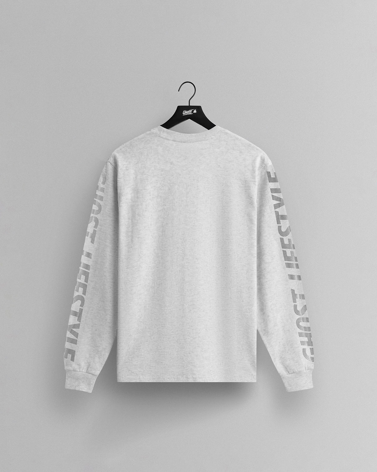 GHOST® CORE LOGO LONG SLEEVE | HEATHER WHITE