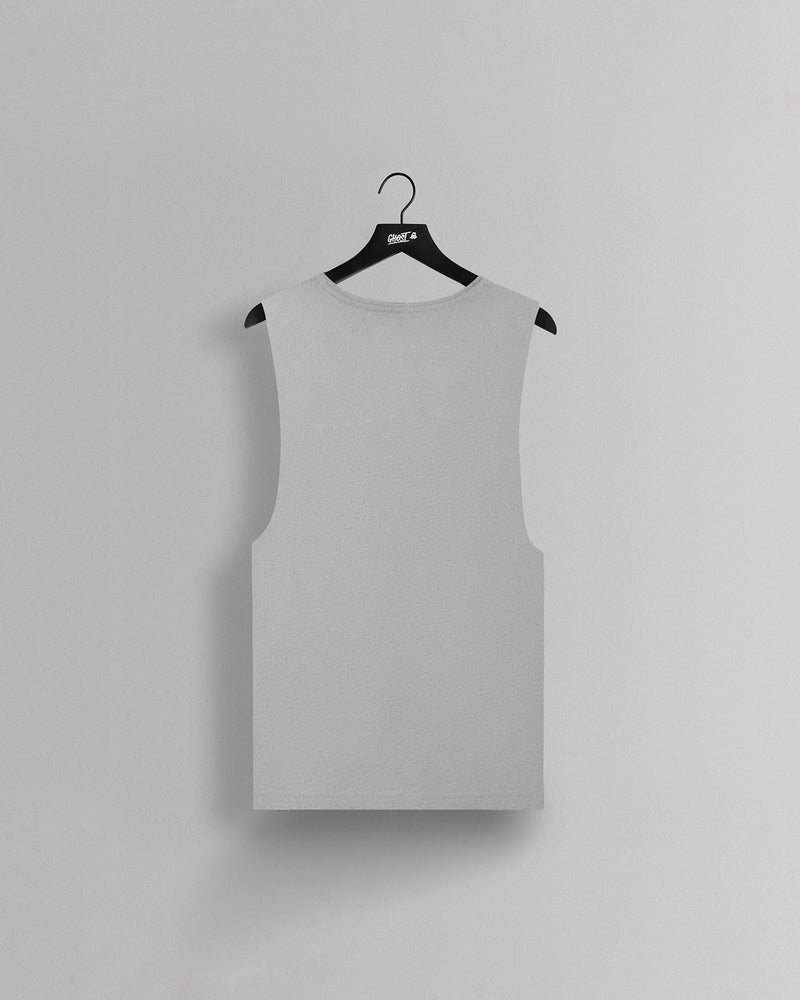GHOST® CORE LOGO SLEEVELESS TEE | HEATHER GREY