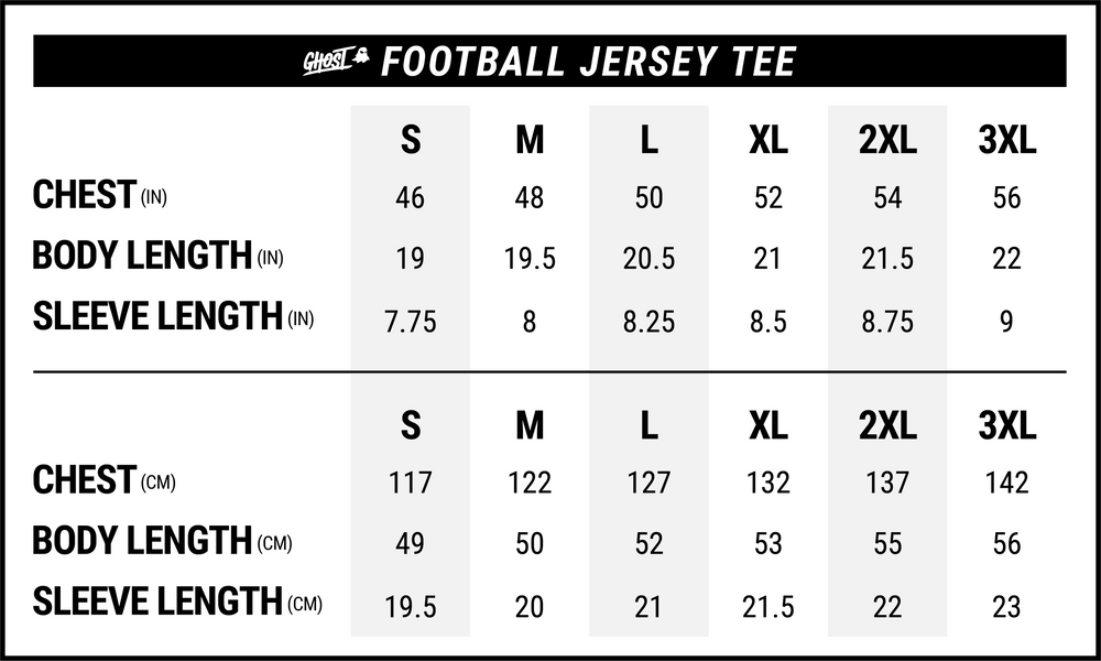 Youth xl salirme jersey size chart nfl