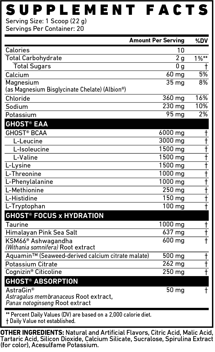 GHOST® INTRA | BLUE RASPBERRY | AMINO ACIDS SUPPLEMENT