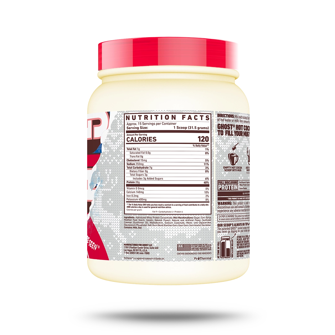 GHOST® HIGH PROTEIN HOT COCOA | WHITE CHOCOLATE PEPPERMINT BARK
