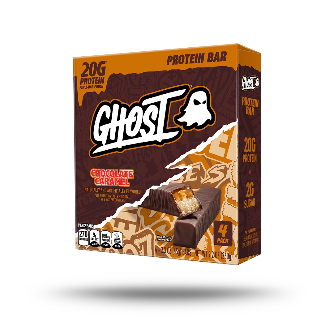 GHOST® PROTEIN BARS 4-PACK | CHOCOLATE CARAMEL