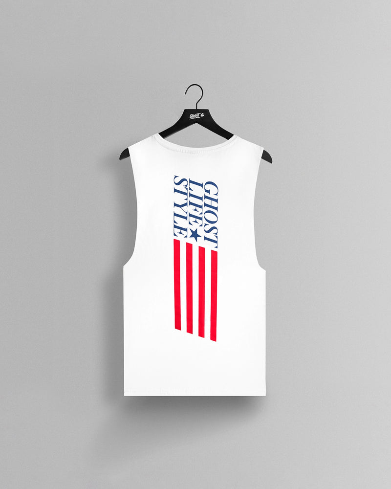 GHOST® USA SLEEVELESS TEE | WHITE
