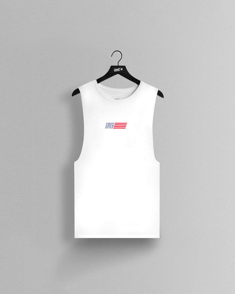 GHOST® USA SLEEVELESS TEE | WHITE