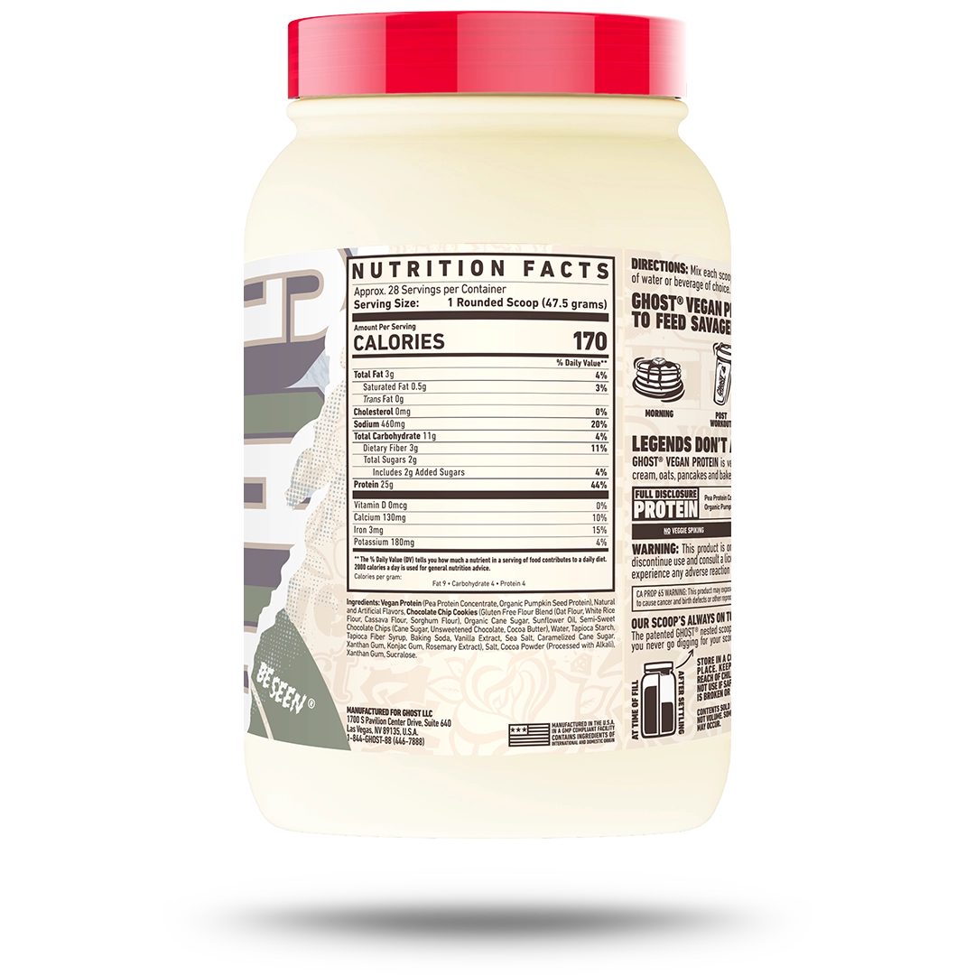 GHOST® VEGAN V2 | CHOCOLATE CHIP COOKIES | PLANT-BASED PROTEIN